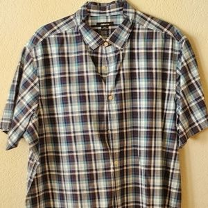 Claiborne Short-sleeve Casual Shirt 2XLT Plaid